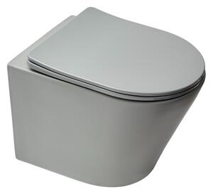 Wc závěsné SAT Infinitio včetně prkénka softclose, šedá mat, zadní odpad SATINF010RREXPLGRM