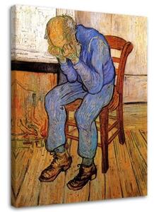 Obraz na plátně Starý muž ve smutku V. van Gogh - 70x100 cm