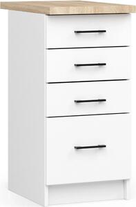 AKORD Furniture Factory KS0POLIBIA016, Bílá, 16 mm, 4 zásuvka/zásuvek, 460 mm, 400 mm, 850 mm