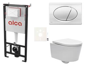 Cenově zvýhodněný závěsný WC set Alca do lehkých stěn / předstěnová montáž + WC SAT Brevis SIKOASW2