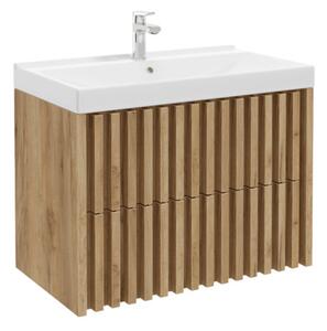Koupelnová skříňka s umyvadlem SAT Delano 80x46 cm dub mat DELANO80ZDUM