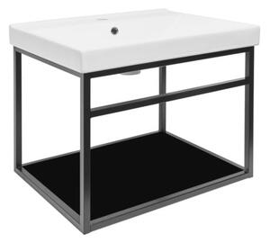 Konstrukce s umyvadlem Naturel Industrial 59x45x45 cm černá mat KONZOLEUM60CU1