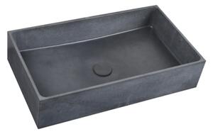 Umyvadlo na desku SAT Cemento 64x36,5 cm antracit bez přepadu CEM6437A