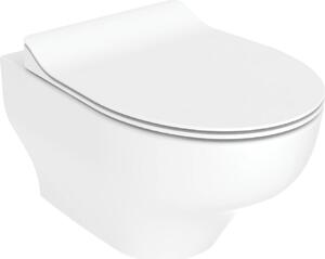 Creavit NESS, závěsné WC s technologií Tornado Flush, bez obruby, lesklá bílá barva, bez sedátka