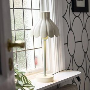 PR Home Stolní lampa Wera, krémová/zelená, výška 47 cm, kovová