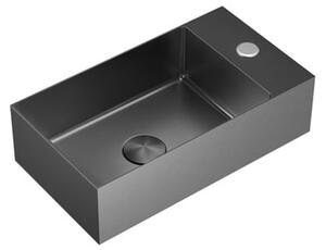 Závěsné umyvadlo v barvě gun metal SAT Aurum 40x22 cm bez přepadu SATAUR4022BGM