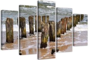 Obraz na plátně pětidílný Příroda mořské pláže - 100x70 cm