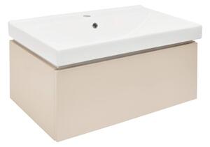 Koupelnová skříňka s umyvadlem SAT Feel 80x30x46 cm pískově béžová mat SATFEEL80BEU1