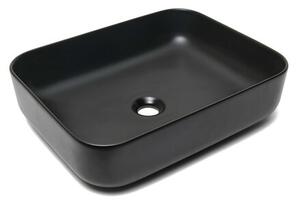 Umyvadlo na desku SAT Infinitio 50x39 cm černá mat bez přepadu SATINF5039BKM