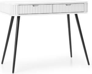 Kosmetický stolek, bílý, s černými nohami, rozměry 49 x 80 x 103 cm