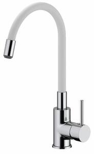 Dřezová baterie S-line Pro se silikonovým ramínkem bílá/chrom SIKOBSLPRO290B