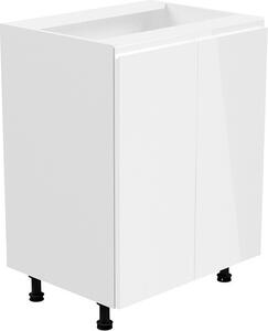 Kondela Dolní kuchyňská skříňka Aurora D602F - bílá / bílý lesk