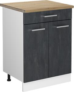 Spodní skříňka kuchyňské linky Vicco R-Line Černý beton 60 cm PD Dub, Model 47620