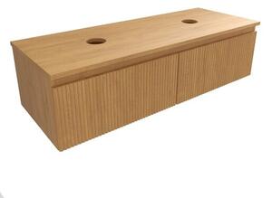 Koupelnová skříňka s krycí deskou SAT Evolution 118x30x44,5 cm dub medový mat SATEVO120DMD