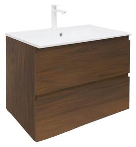Koupelnová skříňka s umyvadlem SAT B-Way 79x50x45 cm ořech mat BWAY280NUTU4BBI