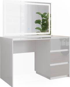 Toaletní stolek Vicco Marla Bílá vysoký lesk 120 cm se zrcadlem LED, Model 51986