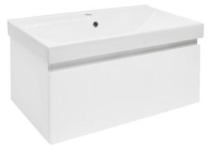 Koupelnová skříňka s umyvadlem SAT B-WAY 79x30x45 cm bílá lesk BWAY80WU1