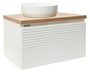 Koupelnová skříňka pod umyvadlo Naturel Savona 98x43x44,8 cm bílá lesk, deska dub halifax SAVONA100BIDDH