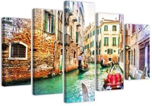 Obraz na plátně pětidílný Město Benátky Itálie - 150x100 cm