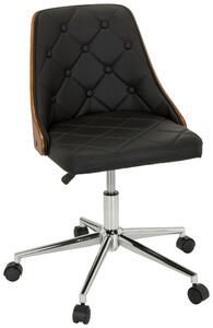 OTOČNÁ ŽIDLE, vzhled kůže, černá, barvy teak MID.YOU - Online Only kancelářské židle, Online Only