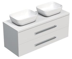 Koupelnová skříňka pod umyvadlo SAT Cube Way 120x53x46 cm bílá lesk CUBE461203BISAT45