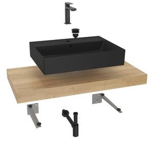 Koupelnová sestava SAT s deskou pod umyvadlo Dolce 100x8x50 cm dub halifax KSETDO15