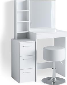 Toaletní stolek Vicco Meryl Bílá 80 cm s taburetem, Model 36204