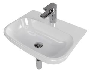 Koupelnový set závěsného umyvadla Brevis 50 cm, pákové baterie Lucida, sifonu, průtočné zátky a roháčků KSETBRE1