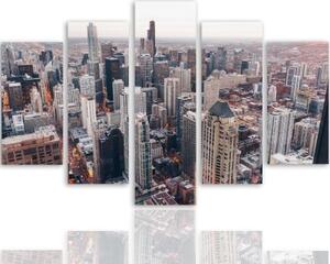 Obraz na plátně pětidílný Architektura Města Chicago - 100x70 cm