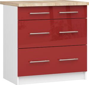 AKORD Furniture Factory KS0POLIBIACZERPOL3S015, Bílá, 16 mm, 3 zásuvka/zásuvek, 460 mm, 800 mm, 850 mm