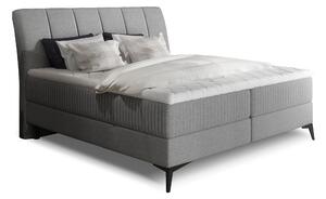 Boxspring postel 140 cm Alberto (šedá) (s matracemi)