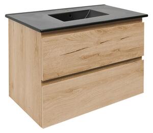 Koupelnová skříňka 2 zásuvková s umyvadlem SAT B-Way 79x50x45 cm dub mat BWAY280OAKU4B