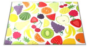 Skleněné prkénko malované barevné ovoce - 30x20cm