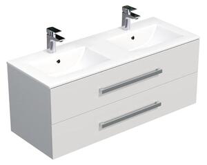 Koupelnová skříňka s umyvadlem SAT Cube Way 120x53x46 cm bílá lesk CUBE461202BIMOD