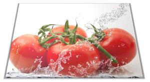 Skleněné prkénko červená rajčata ve vodě - 30x20cm