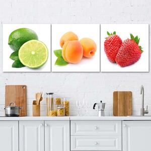 Obraz na plátně třídílný Šťavnaté ovoce - 90x30 cm
