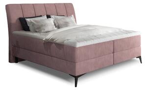 Boxspring postel 140 cm Alberto (růžová) (s matracemi)