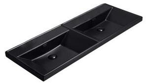 Nábytkové dvojumyvadlo SAT B-Way 121x46 cm černá matná dva otvory pro baterii SATBW212046BKM