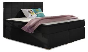 Boxspring postel 140 cm Abbie (černá) (s matracemi)