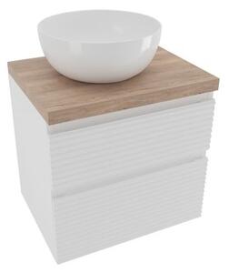 Koupelnová skříňka 2 zásuvková s krycí deskou Naturel Savona 58x53x44,8 cm bílá lesk SAVONA260BIDDH