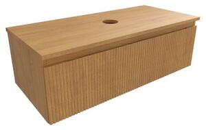 Koupelnová skříňka s krycí deskou SAT Evolution 98x30x44,5 cm dub medový mat SATEVO100DMD