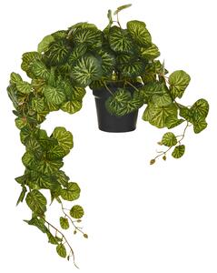 Umělá závěsná rostlina v květináči STRAWBERRY BEGONIA 37 cm Zelená