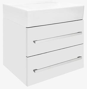 Koupelnová skříňka s umyvadlem SAT Cube Way 60x53x46 cm bílá lesk CUBE46602BISATCWL