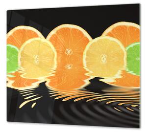 Ochranná deska ovoce pomeranč, citron, limeta - 50x70cm / S lepením na zeď