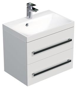 Koupelnová skříňka s umyvadlem SAT Cube Way 60x40 cm bílá lesk CUBE260ZBL