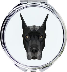 Zrcadlo s fotografií a geometrickým vzorem, značka Art-Dog, s motivem: Německý dog, Ulmerský dog, Velký dog