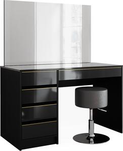 Toaletní stolek Vicco Sherry Černá/zlatá 120 cm se stoličkou, Model 47716