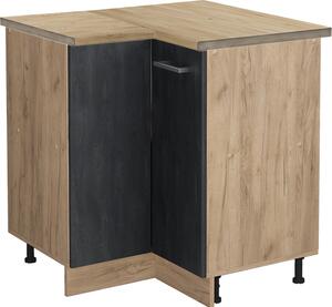 Rohová skříňka Vicco R-Line Černý beton 75.6 cm PD Dub, Model 47529
