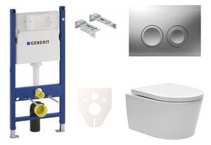 Cenově zvýhodněný závěsný WC set Geberit do lehkých stěn / předstěnová montáž + WC SAT Brevis SIKOGES7W3S