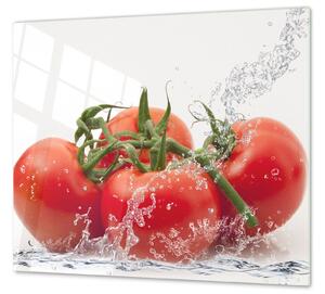 Ochranná deska červená rajčata ve vodě - 52x60cm / S lepením na zeď